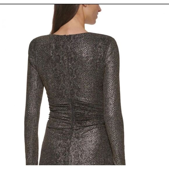 New $188 Vince Camuto  Women's Long Long Sleeve V-Neck Ball Gown Dress size 14W - Picture 2 of 7